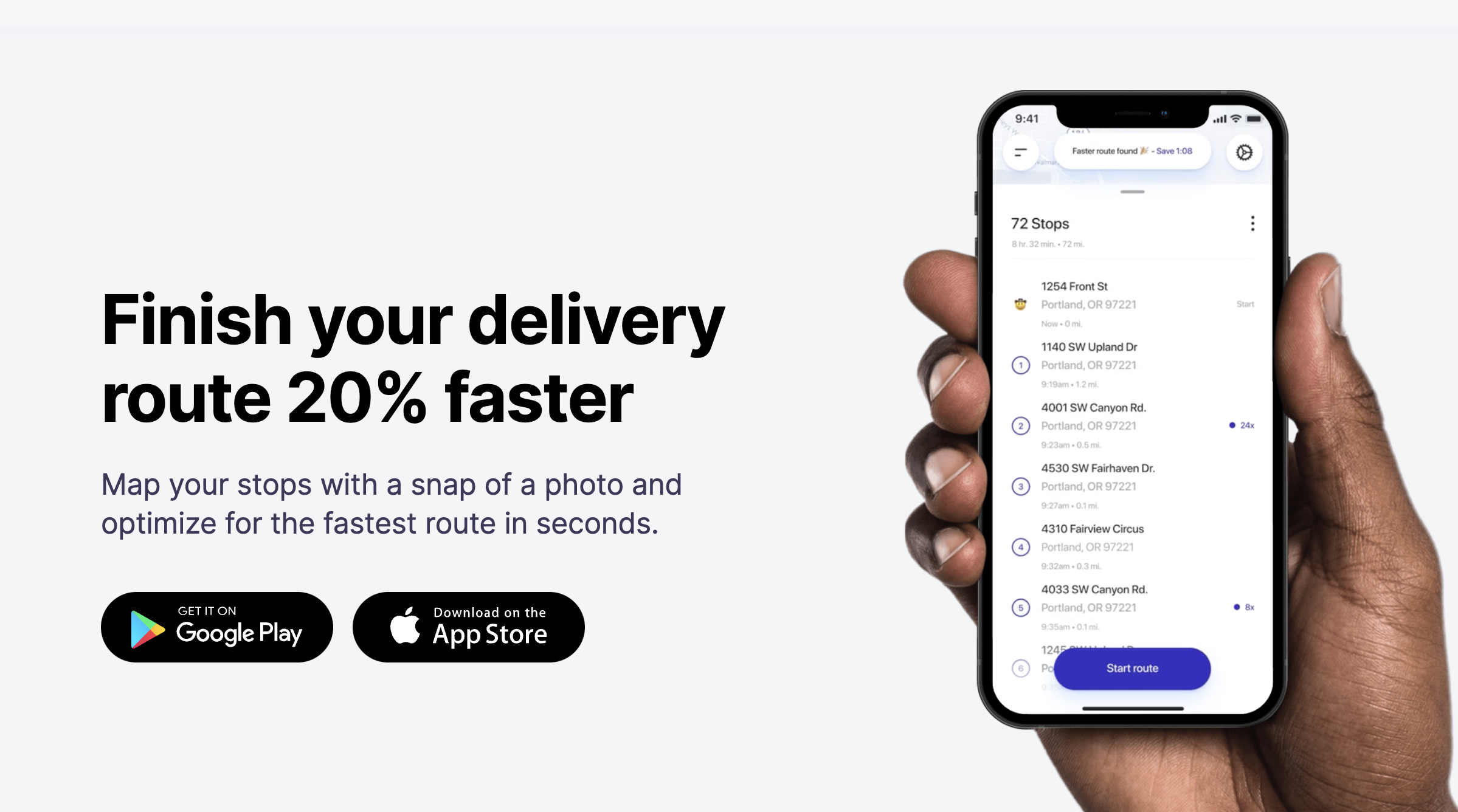Straightaway route planner app Delivery optimization